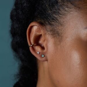 Slumberous Light Opal Stud (single)